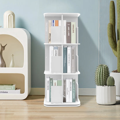 3 Tier Bookcase, 360° Rotating Bookshelf