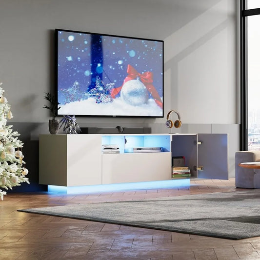 TV Stand with Storage Cabinet and LED