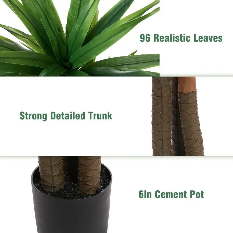 Dracaena Silk Plant Corn Stalk 6ft Tall Faux Plant