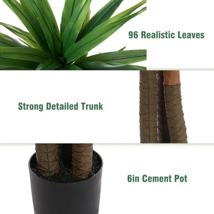 Dracaena Silk Plant Corn Stalk 6ft Tall Faux Plant