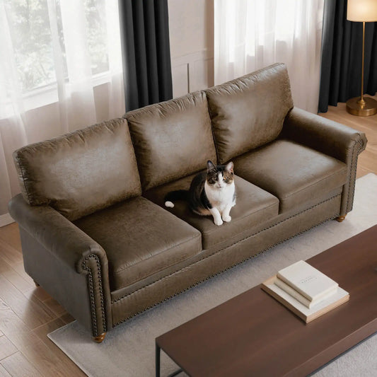 3-Seat Modern Living Room Sofa - Luxury Leather