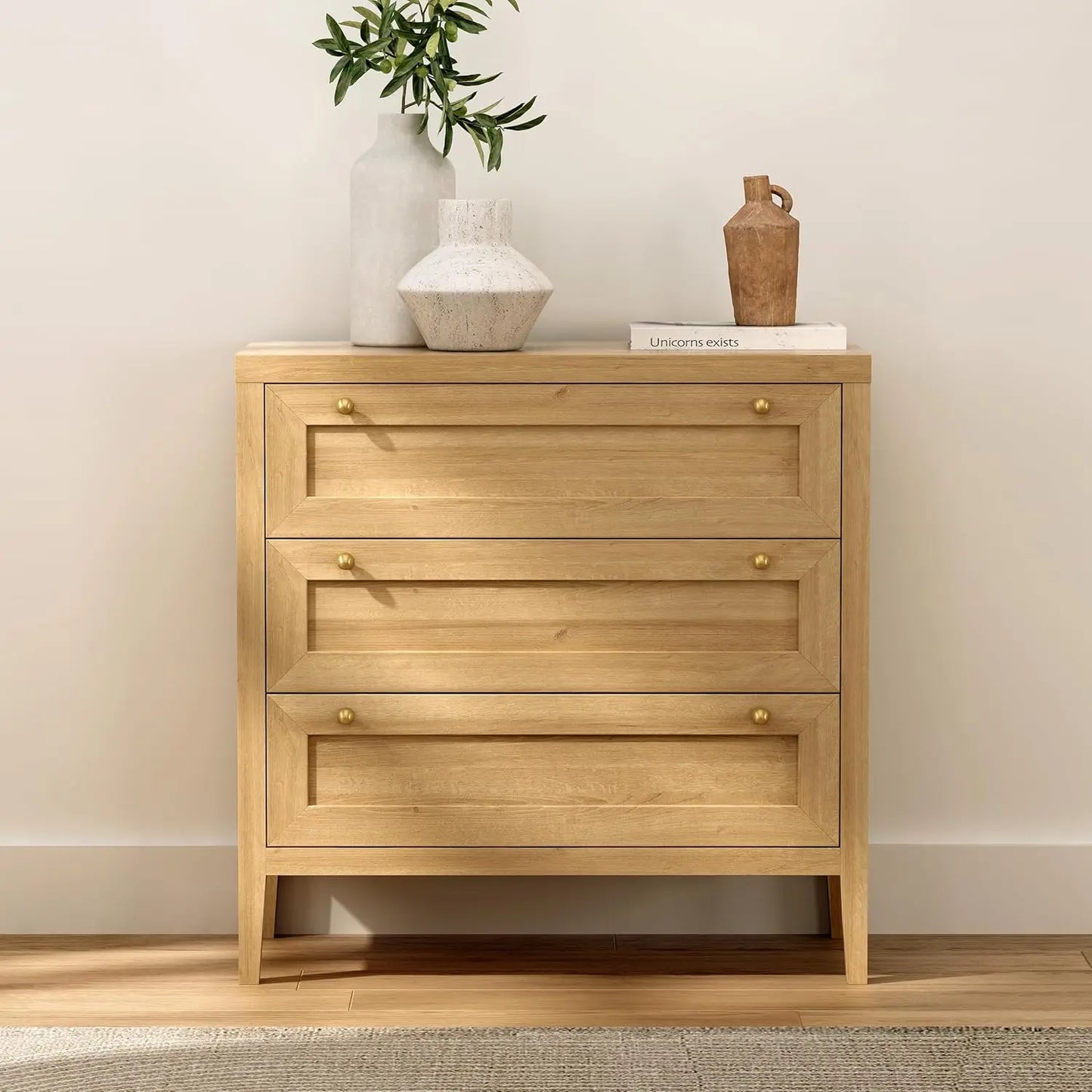 3 Drawer Dresser Set of 2, Modern Chest of Drawers