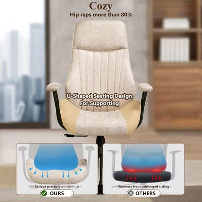 Office Chair with Wheels, High Back Ergonomic chair