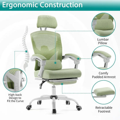 Home Office Desk Chair with Footrest