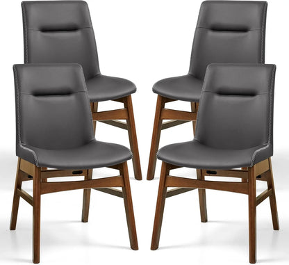 Dining Chair Set of 4, Leather Dining Chairs Kitchen Table Chairs Set of 4, Modern High-End Kitchen Side Chaires for Bedroom