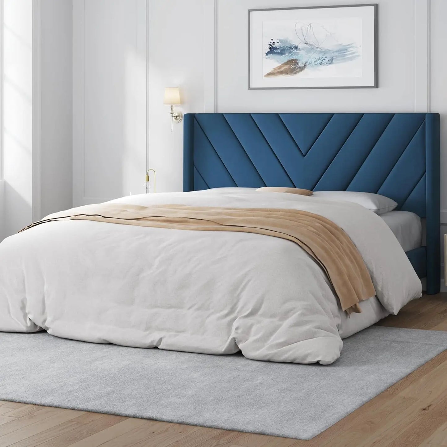Queen Bed Frame with Winged Sides