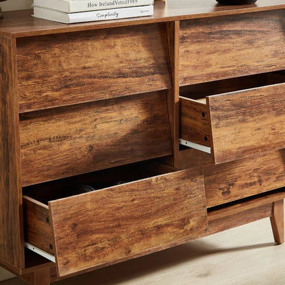 6 Drawer Double Dresser, Wood Chest of Drawers