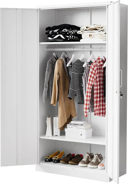 Metal Armoire Wardrobe Closet with 2 Doors