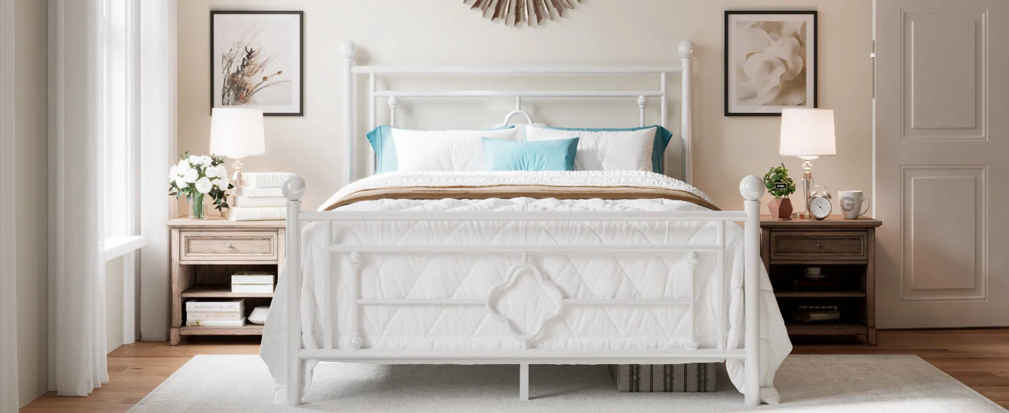 Metal Platform Bed Frame, – Full, Queen, Twin & King Sizes