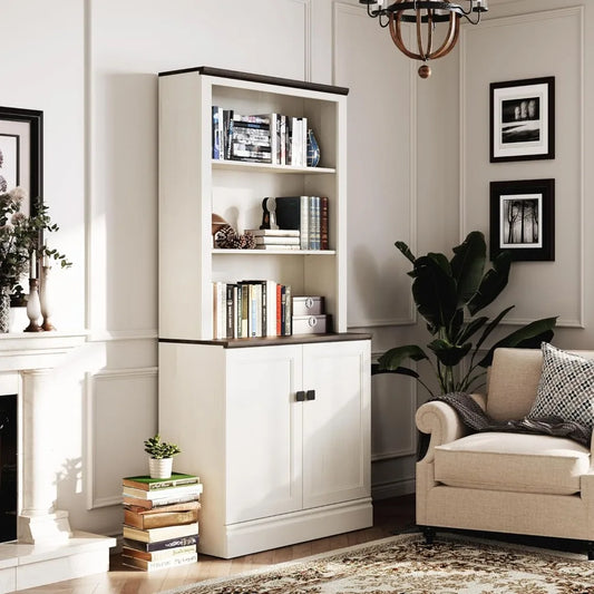 5 Tier Bookcase, Bookshelf with Adjustable Shelves