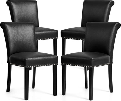 Dining Chair Set of 4, Leather Dining Chairs Kitchen Table Chairs Set of 4, Modern High-End Kitchen Side Chaires for Bedroom