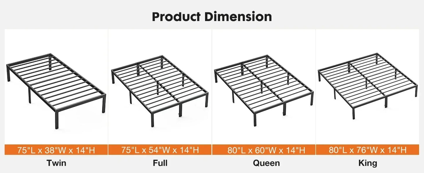 Metal Queen Bed Frame- Full, King,Twin and Queen Frame Sizes