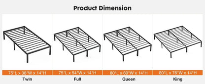 Metal Queen Bed Frame- Full, King,Twin and Queen Frame Sizes
