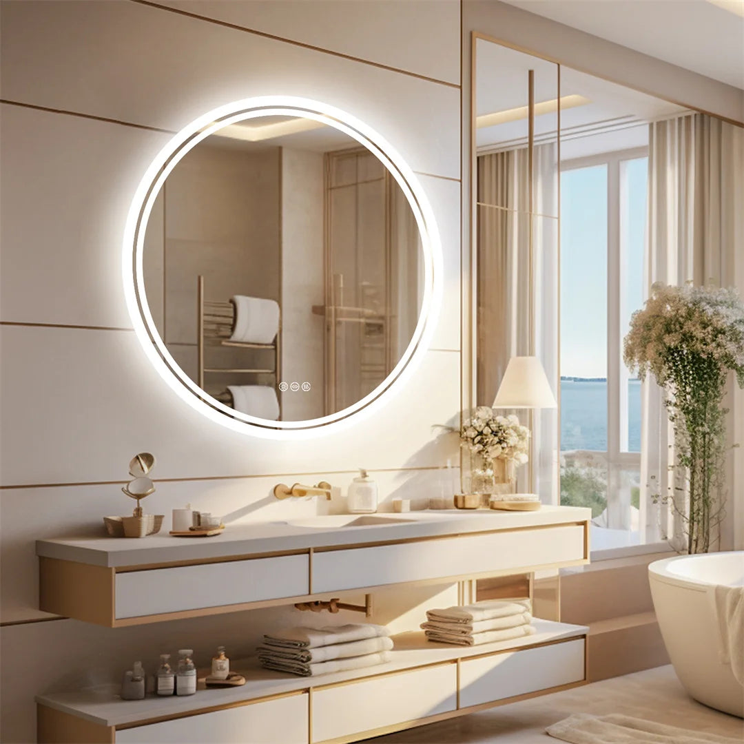 Intelligent Illuminate Big Round Mirror for Bathroom