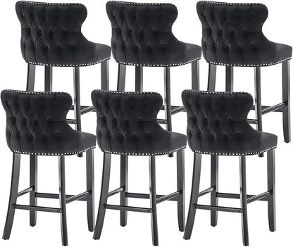 Bar Stools Set Counter Height,with Solid Wood Legs