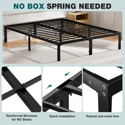 Twin Full Queen King Size Bed Frame Metal Platform Bedroom Frames with Storage