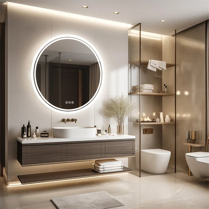 Intelligent Illuminate Big Round Mirror for Bathroom