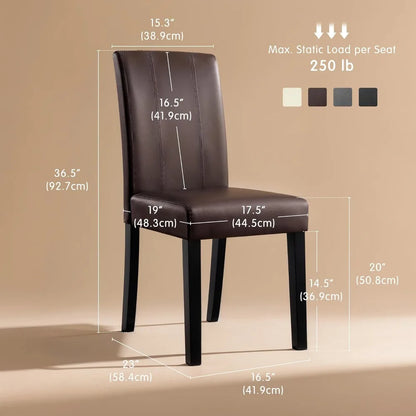 Dining Chair Set of 4, Leather Dining Chairs Kitchen Table Chairs Set of 4, Modern High-End Kitchen Side Chaires for Bedroom