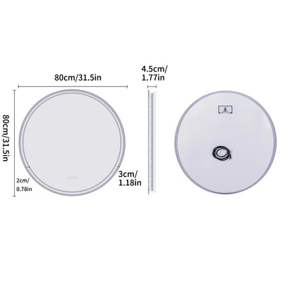 Intelligent Illuminate Big Round Mirror for Bathroom