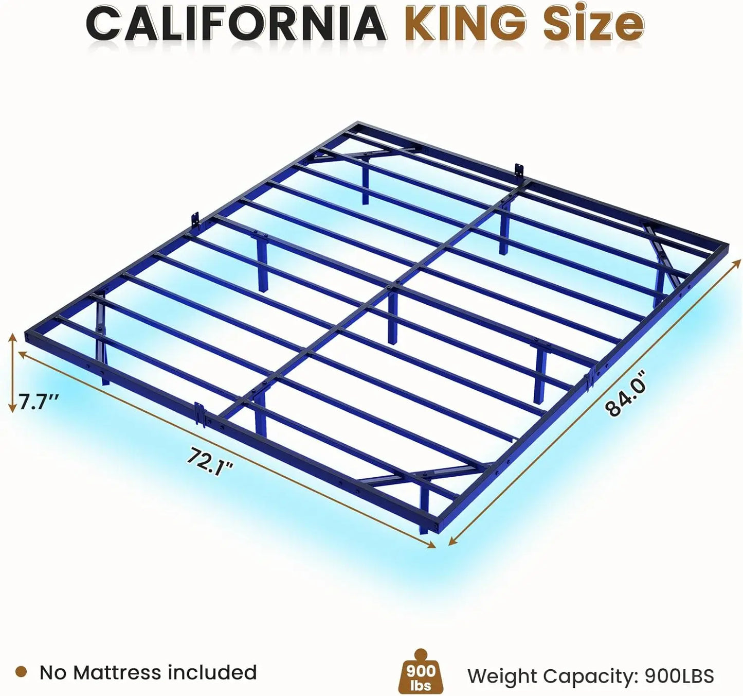 Metal Bed Frame & Slide Stoppers – Full, Queen, King Sizes
