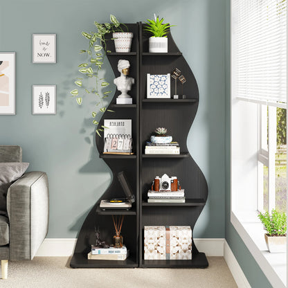 Corner bookShelf, 5-Tier Stylish Corner Bookcase