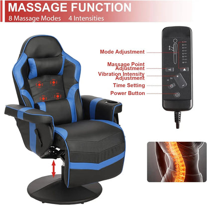 Massage Video Gaming Recliner Chair -Ergonomic Office Chair