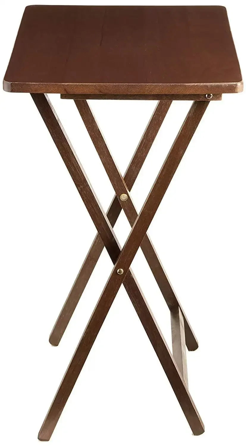 Indoor Single Folding TV Tray Table - Walnut L 19 x  W 15 x H 26