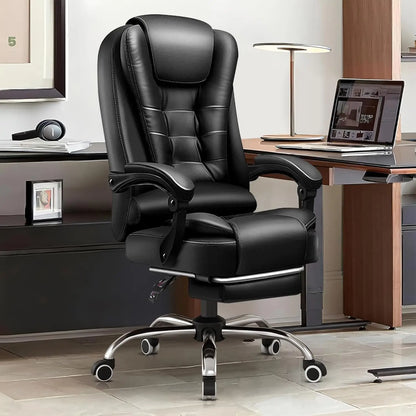 Adjustable PU Leather Office Chair with High Back