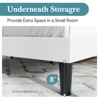 Bed Frame with Wingback Headboard – Full, Queen & King