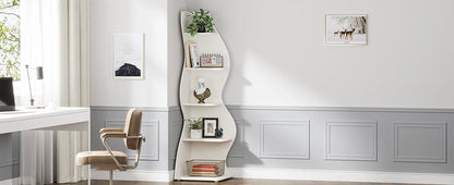Corner bookShelf, 5-Tier Stylish Corner Bookcase