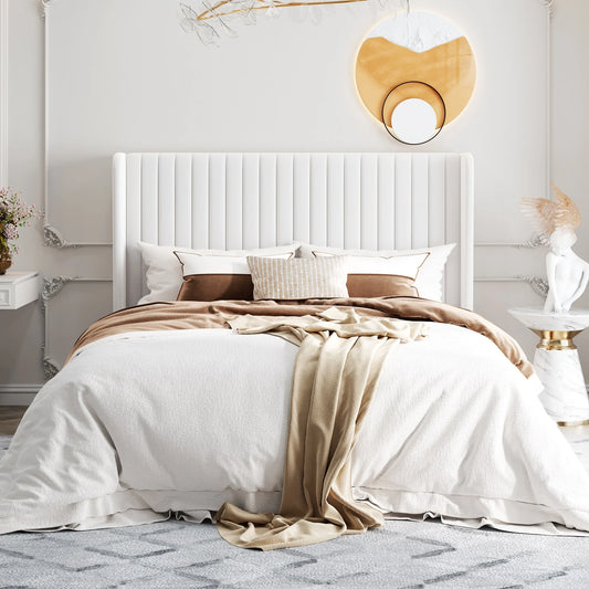 Bed Frame with Wingback Headboard – Full, Queen & King