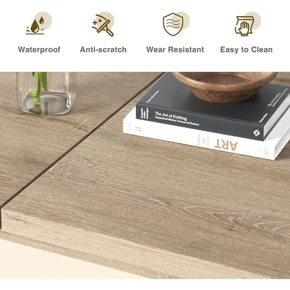 Extendable Dining Table for 6 8 10,55''to 78"Wood Kitchen Table Mid Century Modern Large Transformer Rectangle Dining Room Table