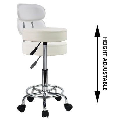 PU Leather Rolling Stool chair with Height Adjustable