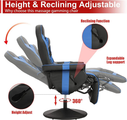 Massage Video Gaming Recliner Chair -Ergonomic Office Chair