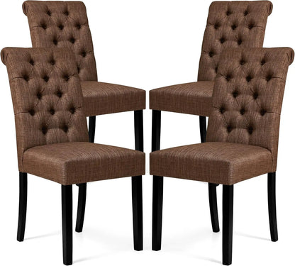 Dining Chair Set of 4, Leather Dining Chairs Kitchen Table Chairs Set of 4, Modern High-End Kitchen Side Chaires for Bedroom