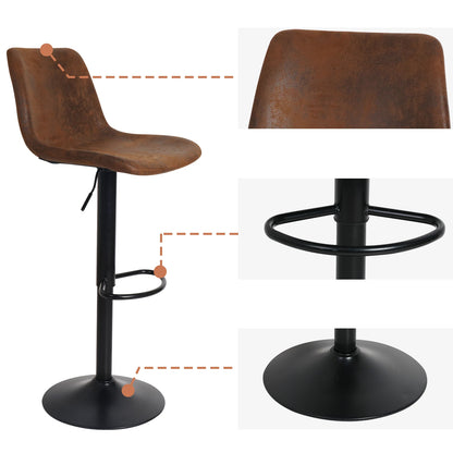 2x Industrial Vintage Tall Bar Stools Adjustable