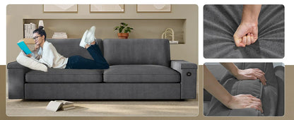 Oversized Comfy Couches, Deep Seat Sofa with Storage and 2 USB