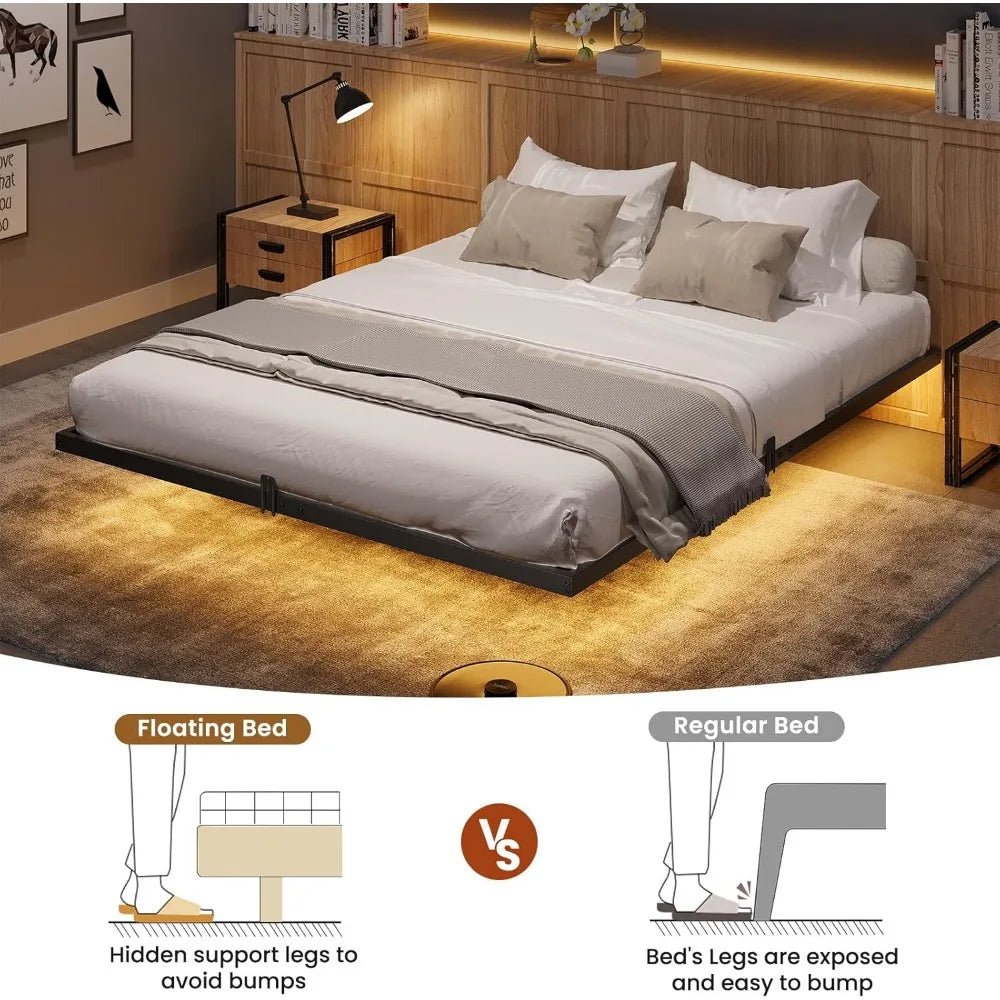 Metal Bed Frame & Slide Stoppers – Full, Queen, King Sizes