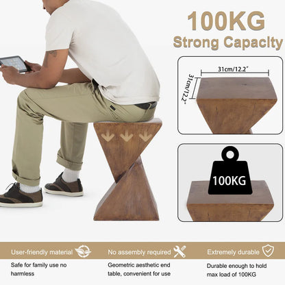 LUVODI Lightweight Concrete Accent Table Sitting Chair Sofa Side Bedside End Table for Living Room Bedroom Interiors