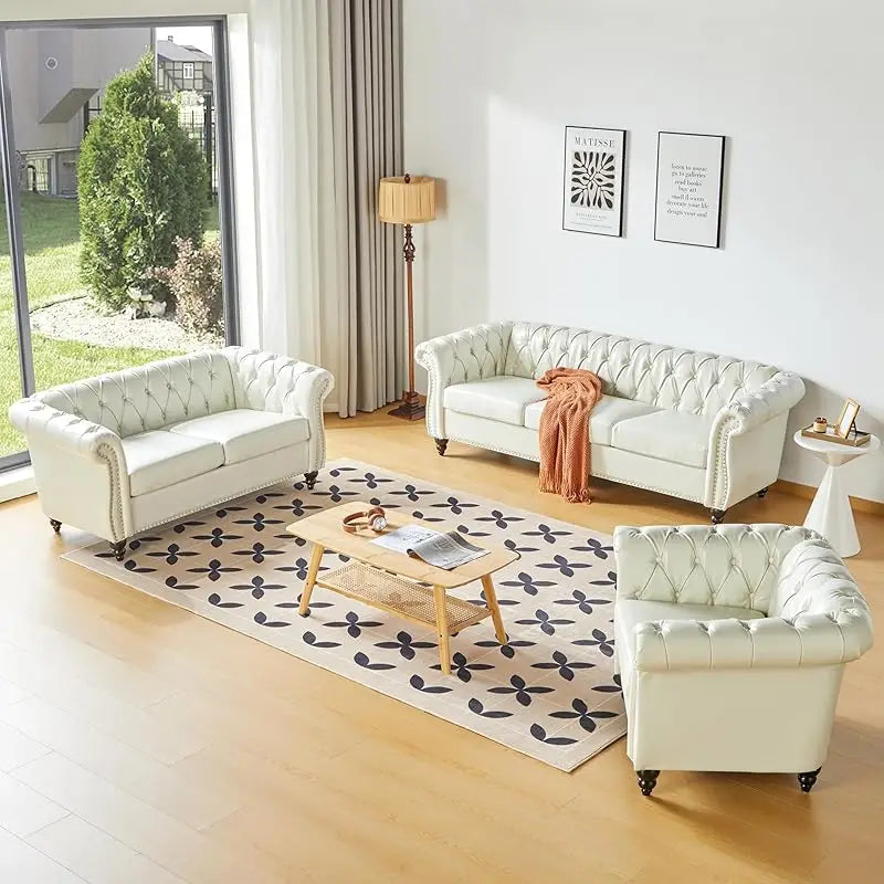 leather sofa loveseat couch chair, 3 piece