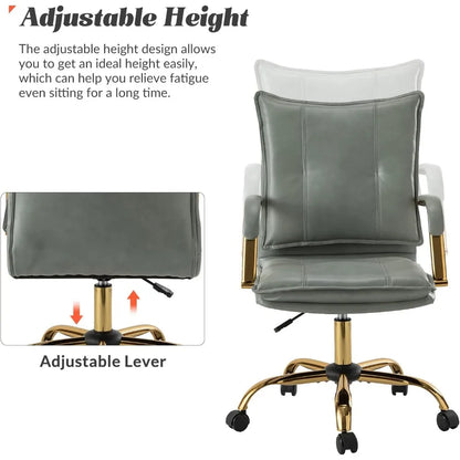 Office Chair, Adjustable Swivel with Golden Legs