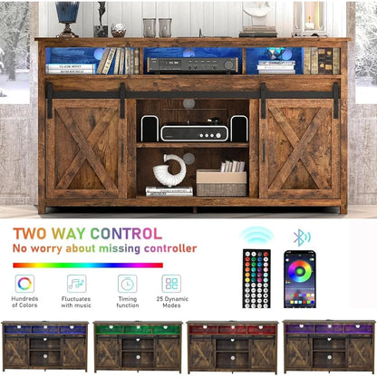 57” Wooden Farmhouse TV Stand for 60/65 inch TV