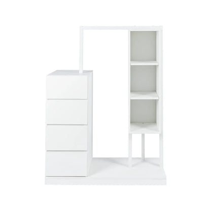 Wardrobe Cabinet with Hanging Rack & Shelves