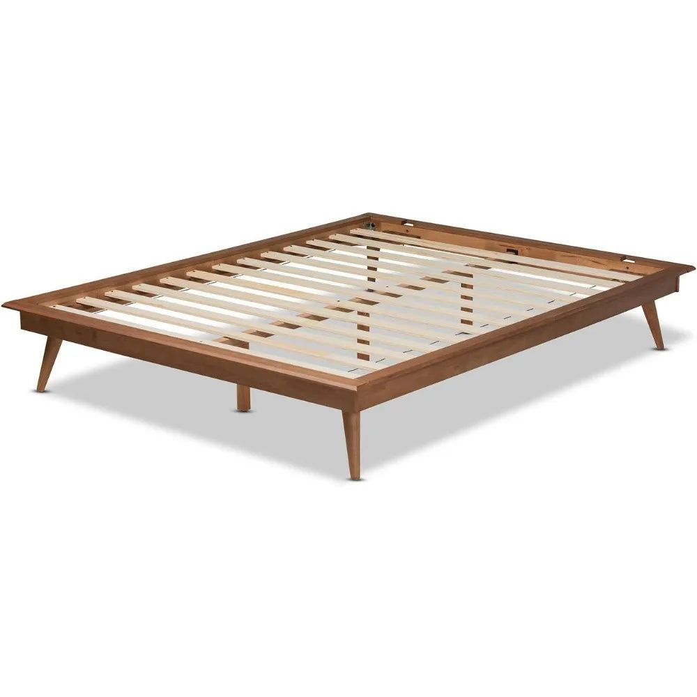 Walnut Queen Platform Bed Frame by Baxton Studio