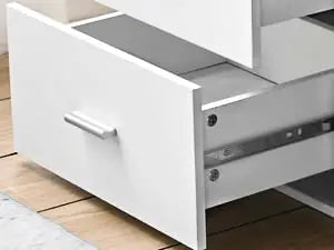 Desk with Drawers, 55 Inch L Shaped, Removable Monitor Stand