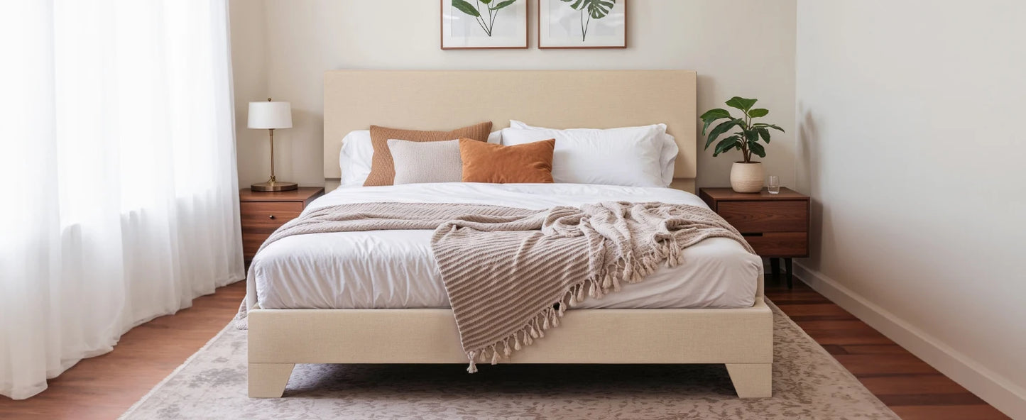 Full - Queen - King Bed Frame with Adjustable Headboard