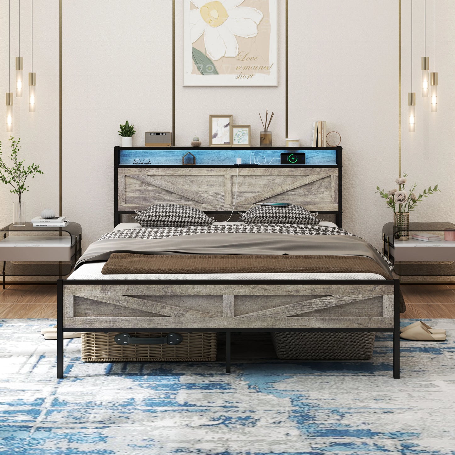 Queen/Full/Twing and King size Bed Frame with Storage