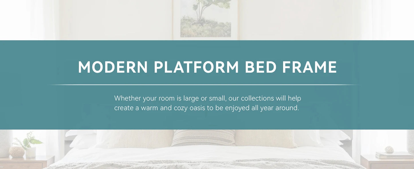 Full - Queen - King Bed Frame with Adjustable Headboard