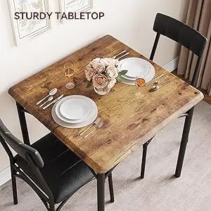 Dining Table Set for 2, Kitchen Table and Chairs with Upholstered Chairs,3 Piece Dining Room Table Set,Square Kitchen Tables Set