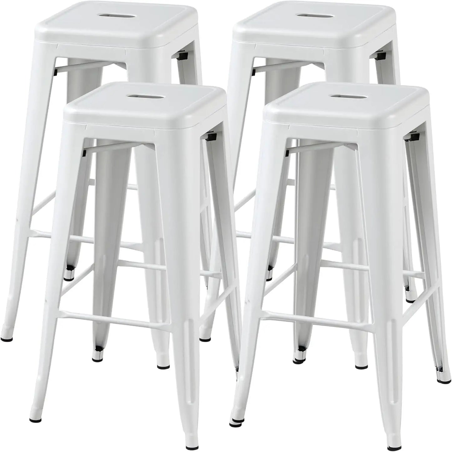 Metal Bar Stools High Backless Set of 4